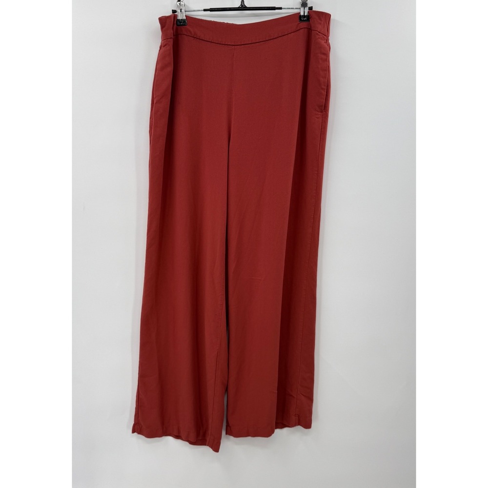Old Navy High Rise Playa Wide Leg Pants Size L Rust Orange